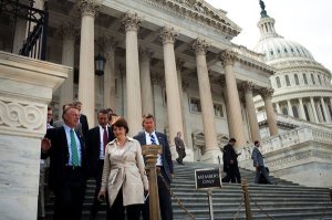 From left, Representatives Tim Murphy, Mark Sanford, Cathy McMorris Rodgers and Sean P. Duffy, all Republicans, after the House approved an agriculture bill. 